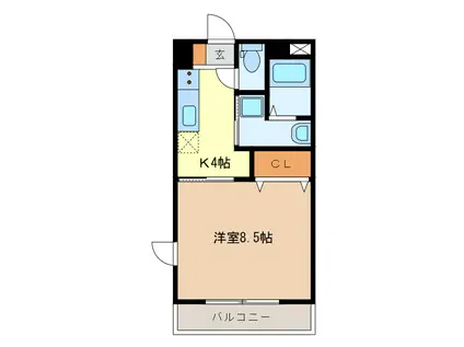 HIGH JUMP(1K/4階)の間取り写真