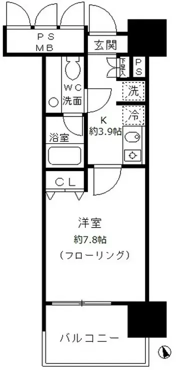 フォンテーヌ芝浦 10階階 間取り