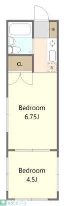ロイヤル牛浜(2K/1階)の間取り写真