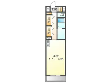 KTGレジデンス江戸橋(1K/1階)の間取り写真