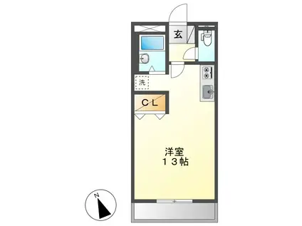 コンフォース亀山I(ワンルーム/2階)の間取り写真