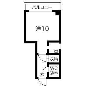 荘苑泉(ワンルーム/3階)の間取り写真