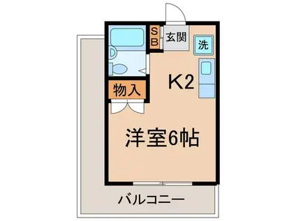 ラガーディア保土ヶ谷(1K/2階)の間取り写真