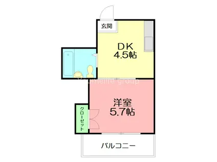 メゾン・ド・アンジュ(1DK/1階)の間取り写真