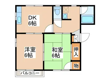 グリーンヒル(2DK/2階)の間取り写真