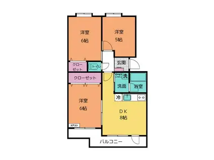 サンライフ75(3DK/3階)の間取り写真