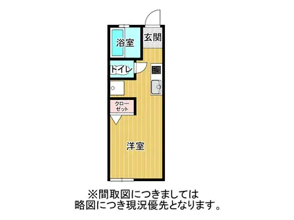 OLIVE弐番館(ワンルーム/1階)の間取り写真