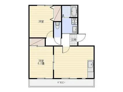 グランドクルー(2LDK/1階)の間取り写真