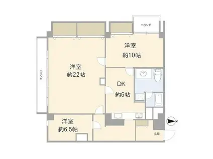 イトーピア藤沢マンション(3DK/6階)の間取り写真