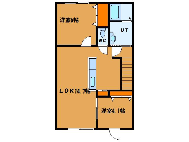 シェーネ ブリーゼ(2LDK/2階)の間取り写真