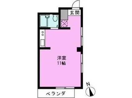 KT草加ハウス(ワンルーム/3階)の間取り写真