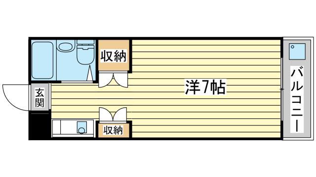 花影中村コーポ(ワンルーム/5階)の間取り写真