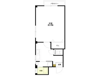 宇都宮ハイツ(1K/1階)の間取り写真