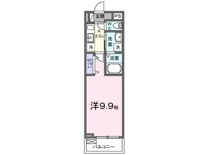 郡元2丁目アパート(1K/2階)の間取り写真