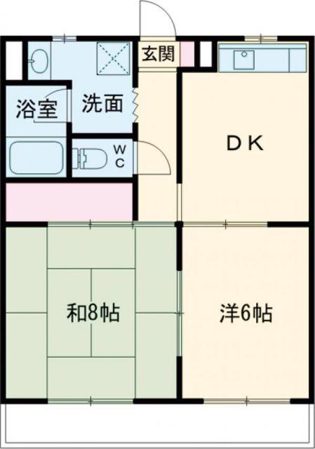 エステートミューズII(2DK/3階)の間取り写真