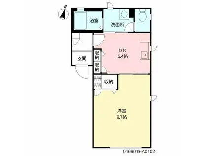 ディアス上之園 (1DK/1階)の間取り写真