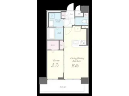 SAKURA天神(1LDK/4階)の間取り写真