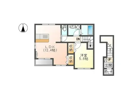 プランドール(1LDK/2階)の間取り写真