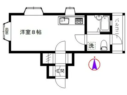 B・L・T SIX(ワンルーム/1階)の間取り写真
