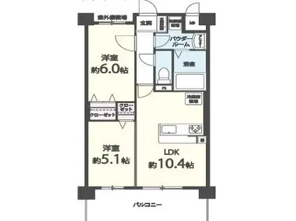 M.Rレジデンス博多(2LDK/6階)の間取り写真
