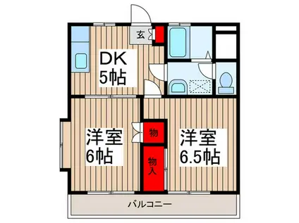 ケイエスハイム越谷(2DK/2階)の間取り写真