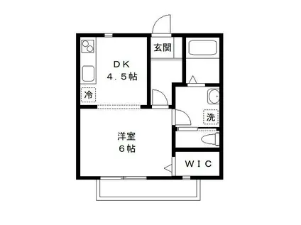 エルメゾンヨーコーII(1DK/2階)の間取り写真