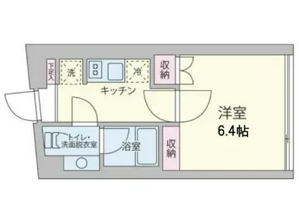 クーカイテラス祐天寺(1K/2階)の間取り写真