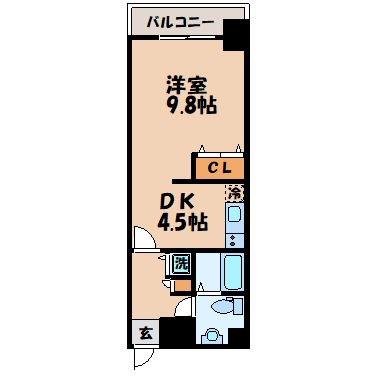 リファレンス浜町(ワンルーム/14階)の間取り写真