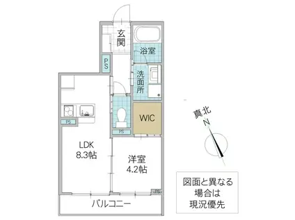 ELPIDA赤塚 B(1LDK/4階)の間取り写真