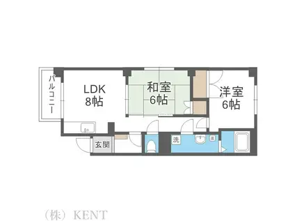 ロイヤル伏古8・3(2DK/2階)の間取り写真