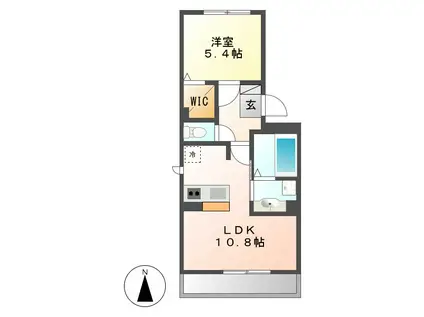 アンソレイユ(1LDK/3階)の間取り写真
