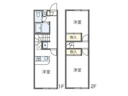 レオパレスローズガーデン(2LDK/1階)の間取り写真