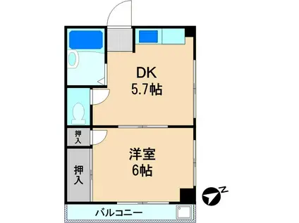 メゾンY・N(1DK/3階)の間取り写真