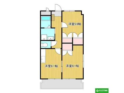 ノースヴィレッジ(2DK/2階)の間取り写真