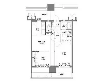 アクタス博多Vタワー(2LDK/13階)の間取り写真