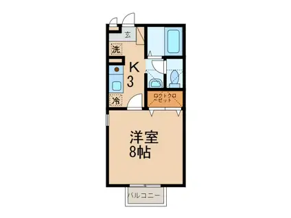 ソレイユ・オーミ(1K/2階)の間取り写真