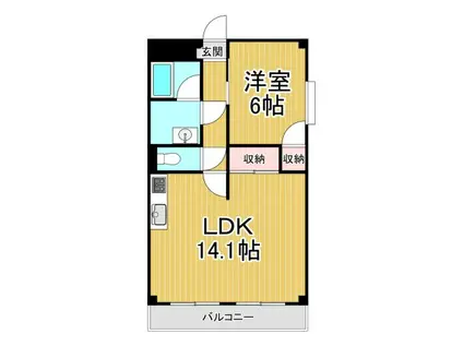 ベルパーク富松(1LDK/2階)の間取り写真
