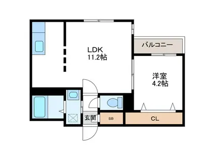 BLANC BONHEUR N14 ブランボヌールN14(1LDK/1階)の間取り写真