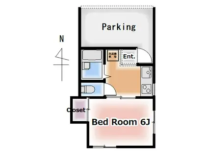 コーポアルクス(1K/1階)の間取り写真