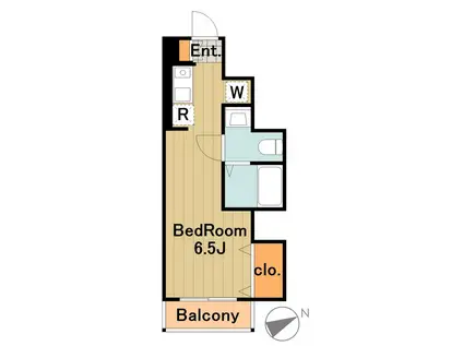 クレスト堀之内(1K/1階)の間取り写真