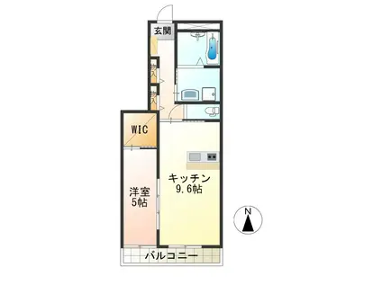 ボルツVII(1LDK/1階)の間取り写真