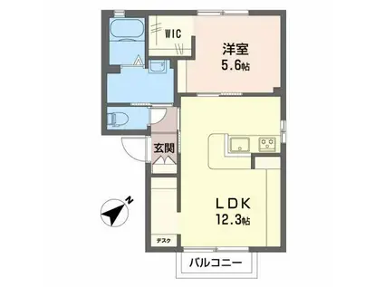 シャーメゾンナカシマ(1LDK/1階)の間取り写真