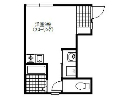 エスタシア谷保(ワンルーム/1階)の間取り写真