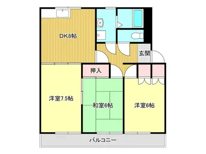 ニューシティ上西(3DK/3階)の間取り写真