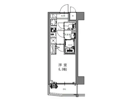 S-RESIDENCE本中山ALORIA(1K/1階)の間取り写真