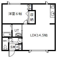 春光707アパート(1LDK/1階)の間取り写真