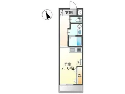 ホームメイト八雲(ワンルーム/1階)の間取り写真