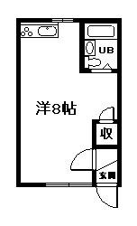 ダイワハイツ(ワンルーム/1階)の間取り写真