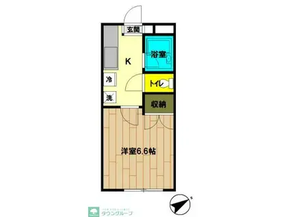 ラ メール(1K/2階)の間取り写真