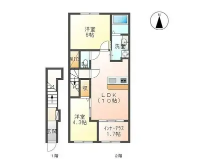 AグランドパレスII(2LDK/2階)の間取り写真